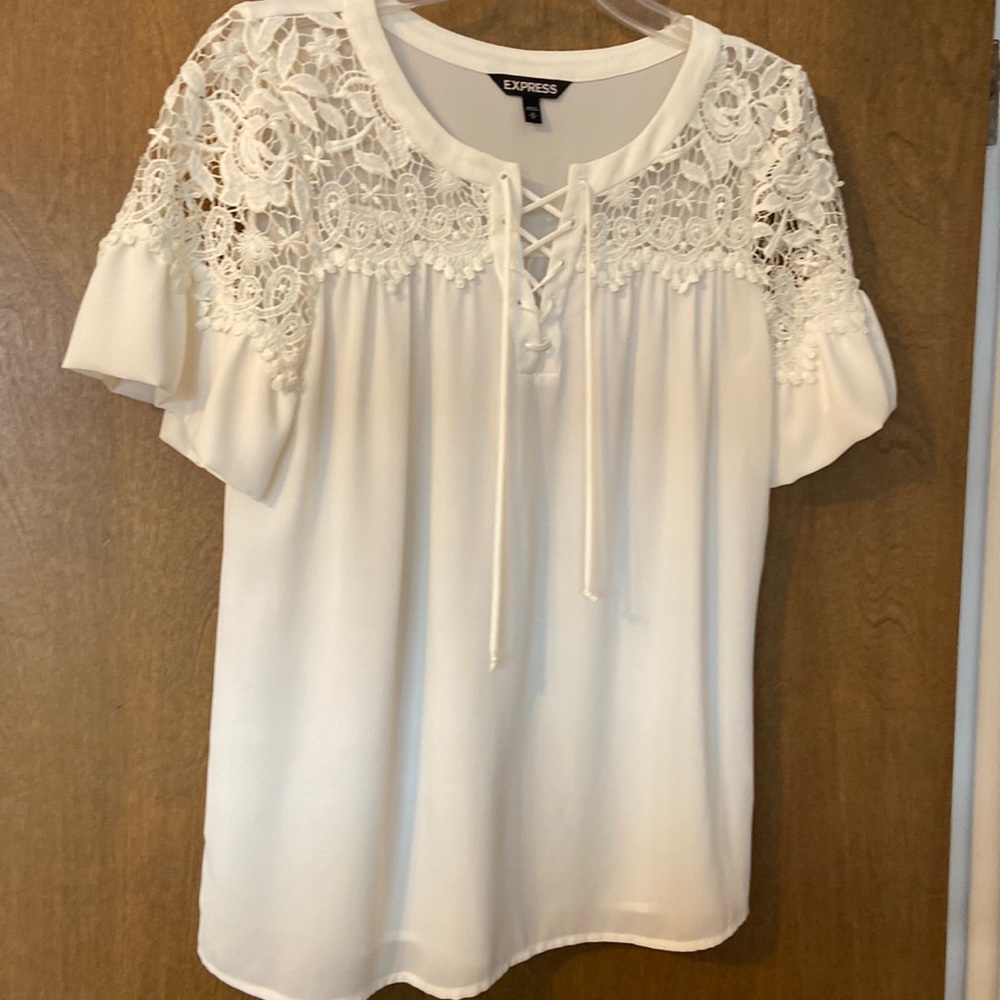 Lace yoke blouse
